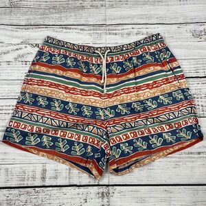 VTG GAP Mesh Lined Swim Shorts Hawaiian Aztec Tiki XL 90s Trunks Bathing Suit